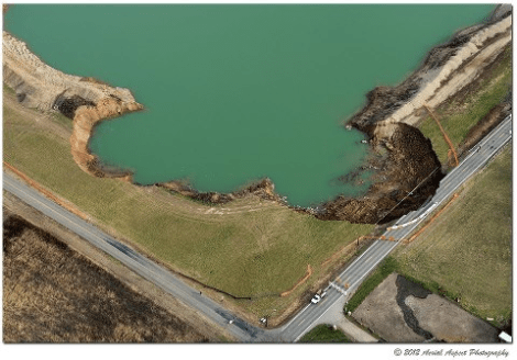 Landslide in Dover, Ohio - Incorrectly described as "sinkhole" in news reports
